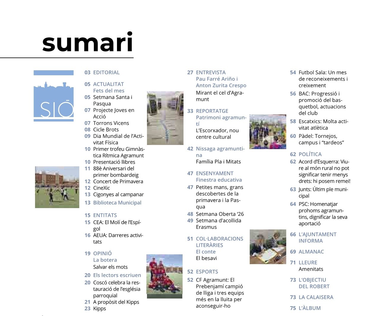 Sió 746. Sumari d'abril