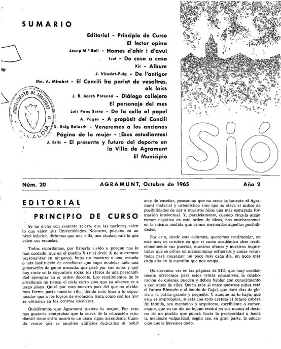 Sió 20. Octubre 1965