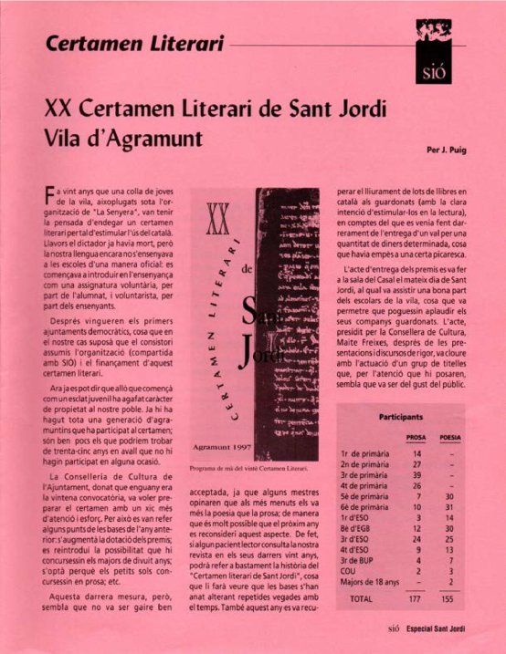 Sió 399. Maig 1997. Suplement