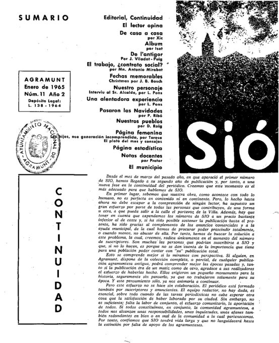 Sió 11. Gener 1965
